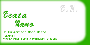beata mano business card